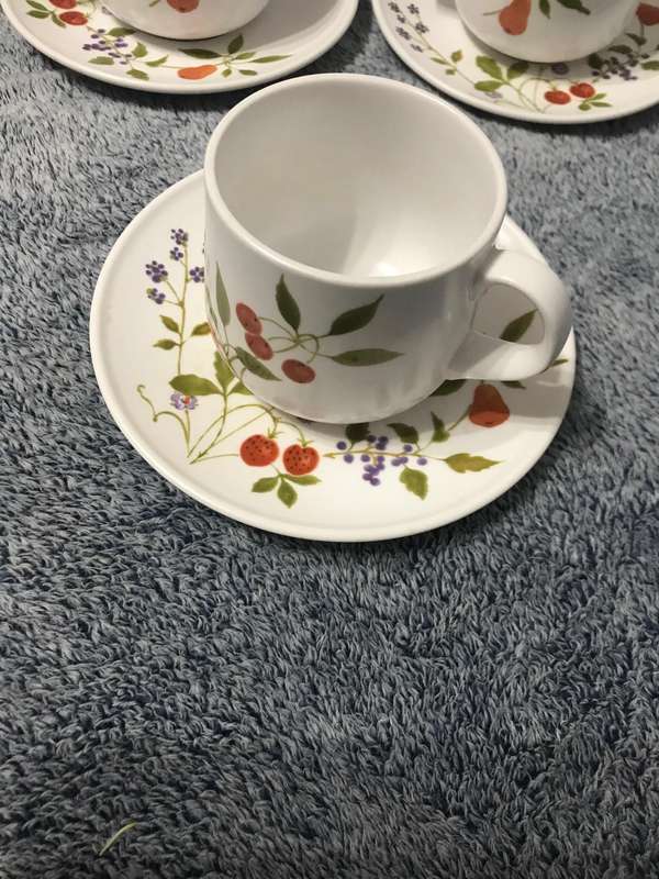 Noritake Progression Berries Such 9070 cups and sauces x5