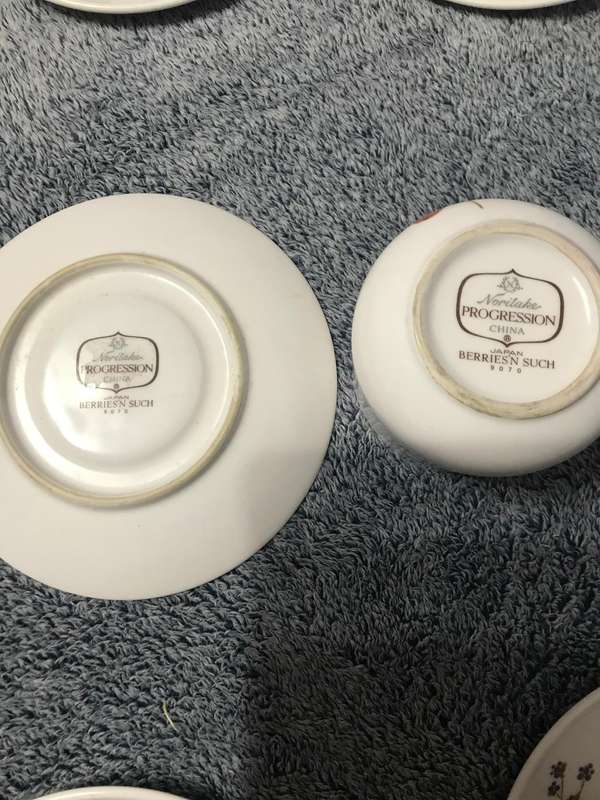Noritake Progression Berries Such 9070 cups and sauces x5