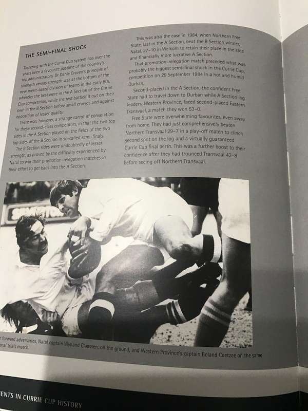 Great Moments in Currie Cup History - By Wim van der Berg