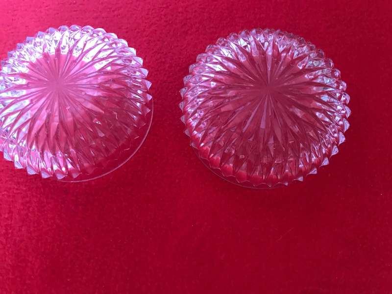 Antique Brilliant Deep Cut Diamond Shaped bowls x 2