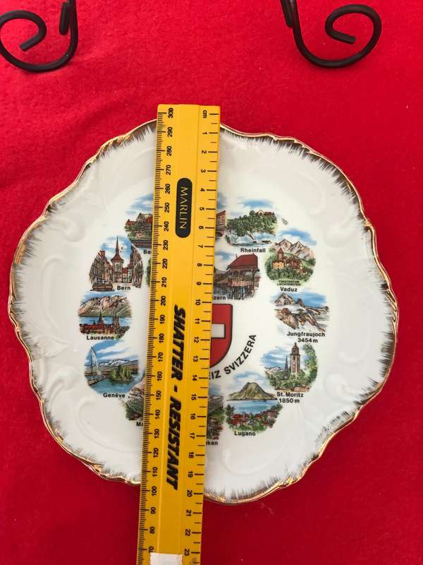 1970s Suisse Schweiz Svizzera Switzerland Souvenir Collector Plate E&A Böckling Neudenau, 20cm