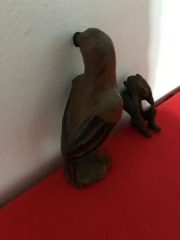 Monkeys  Statues In Wood and Hand crafted wooden Eagle 