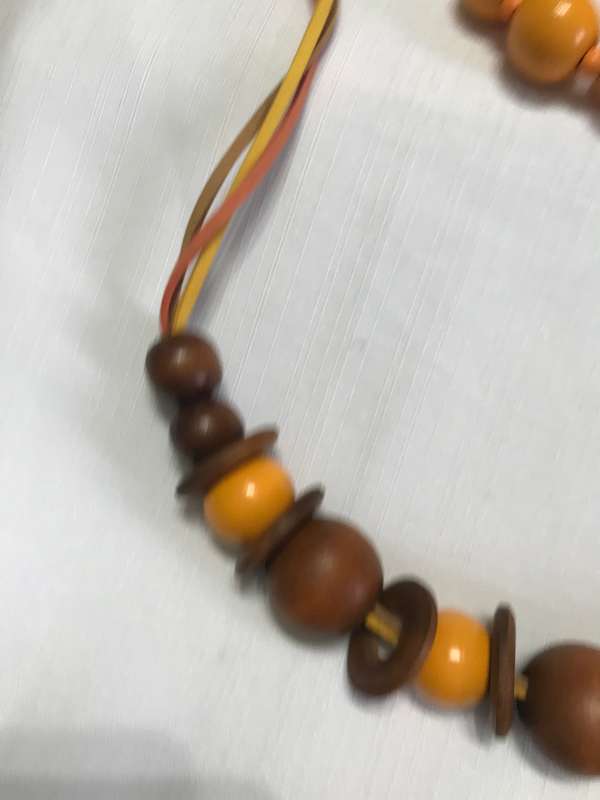 Wooden Beaded necklace and bracelet (Yellow and Brown colors)