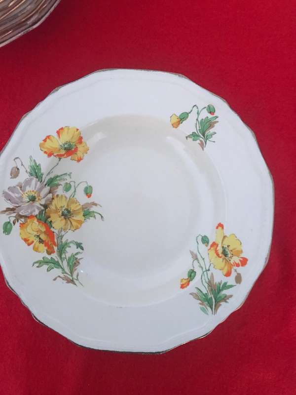 ALFRED MEAKIN 1930 Marigold Densby berry soup bowl gold border x 8