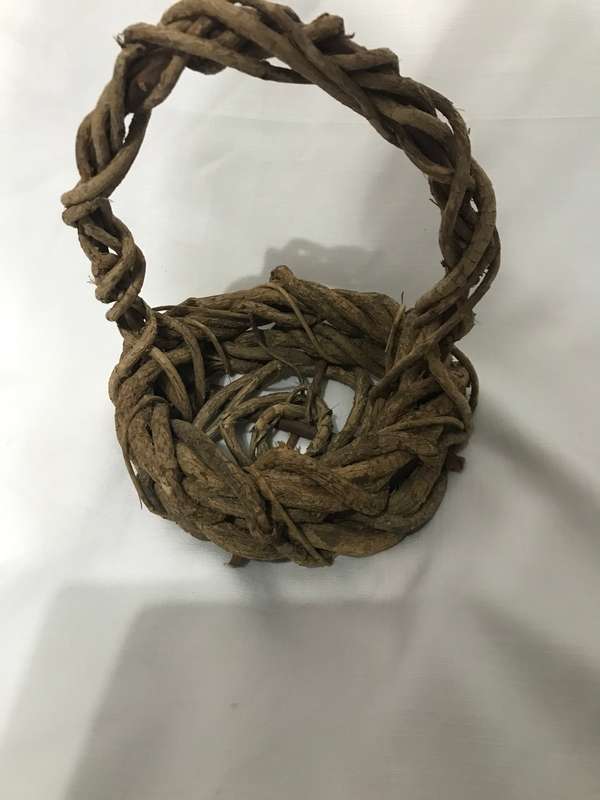 RUSTIC WOVEN TWIG WOOD BASKET