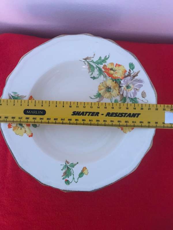 ALFRED MEAKIN 1930 Marigold Densby berry soup bowl gold border x 8
