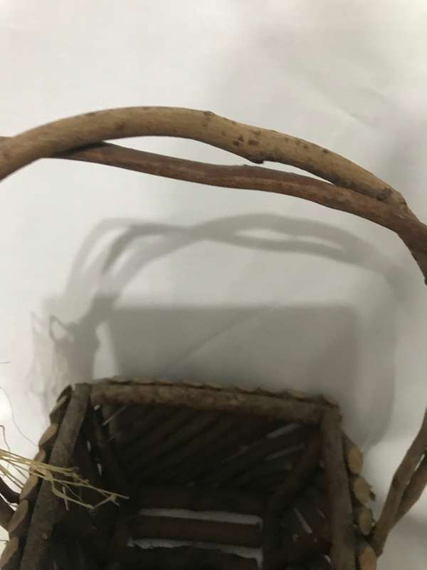 Rustic handcrafted wooden basket