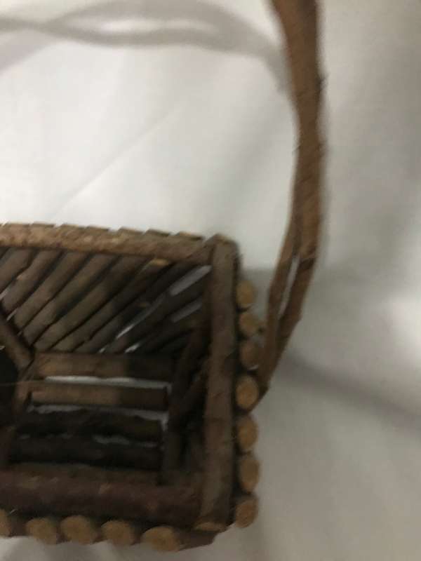 Rustic handcrafted wooden basket