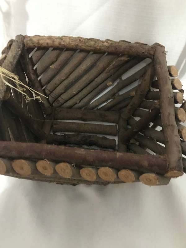 Rustic handcrafted wooden basket