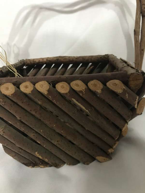 Rustic handcrafted wooden basket