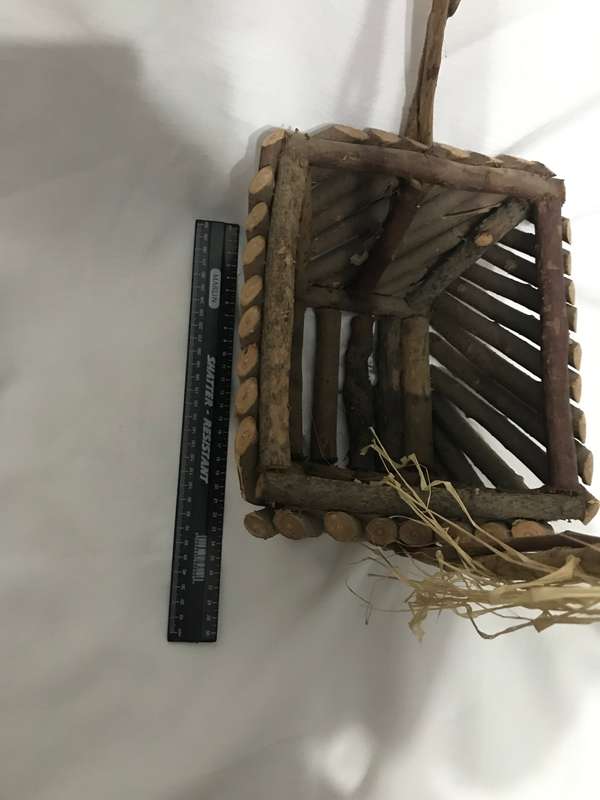Rustic handcrafted wooden basket