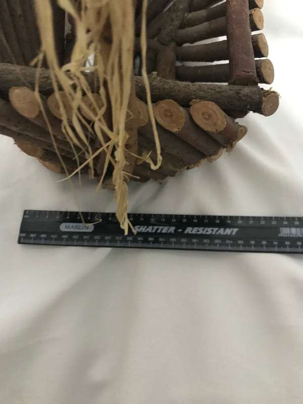 Rustic handcrafted wooden basket