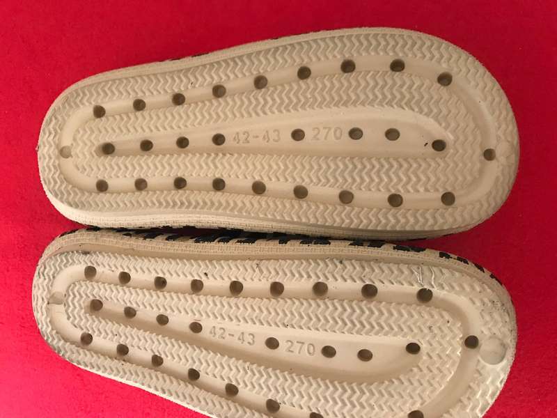 Leopard print thick sole flip flops size 42-43