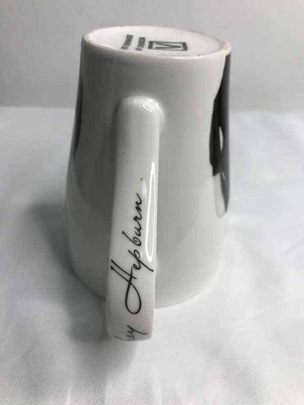 Audrey Hepburn Coffee Cup Photo and Signed Name Inscription Breakfast at Tiffanys