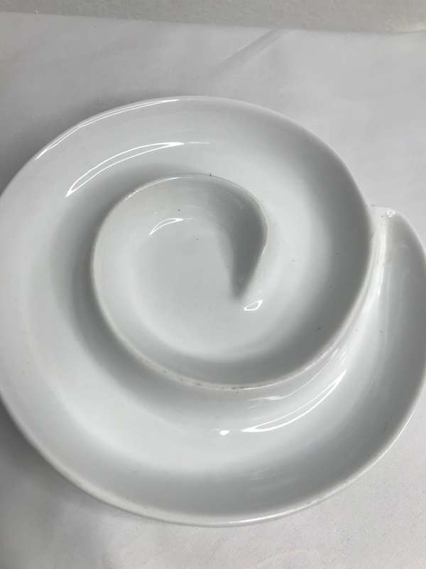 Serving Dish Swirl Spiral White Porcelain Appetizer Dip Woolworths brand