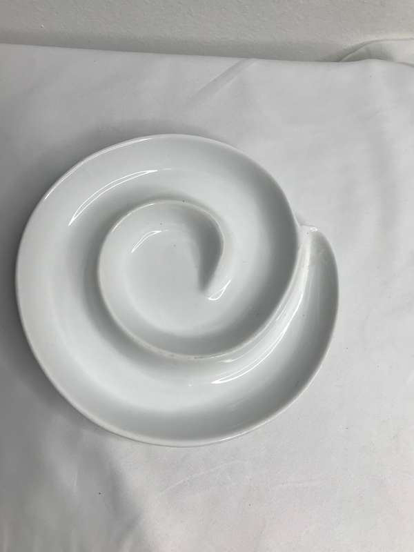 Serving Dish Swirl Spiral White Porcelain Appetizer Dip Woolworths brand
