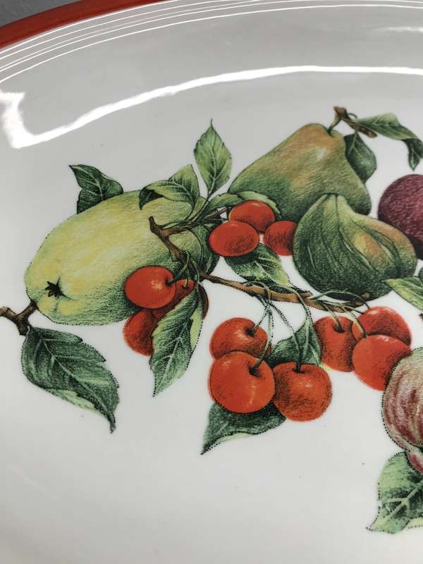Serving Bowl Large Ceramic Fruit Painted inside ARM Made in Italy 46cm x 35cm