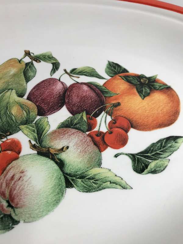 Serving Bowl Large Ceramic Fruit Painted inside ARM Made in Italy 46cm x 35cm