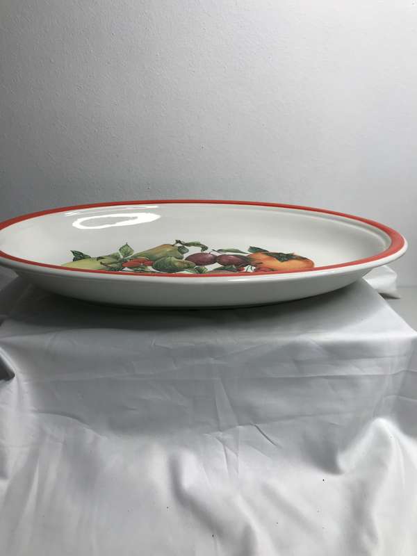 Serving Bowl Large Ceramic Fruit Painted inside ARM Made in Italy 46cm x 35cm