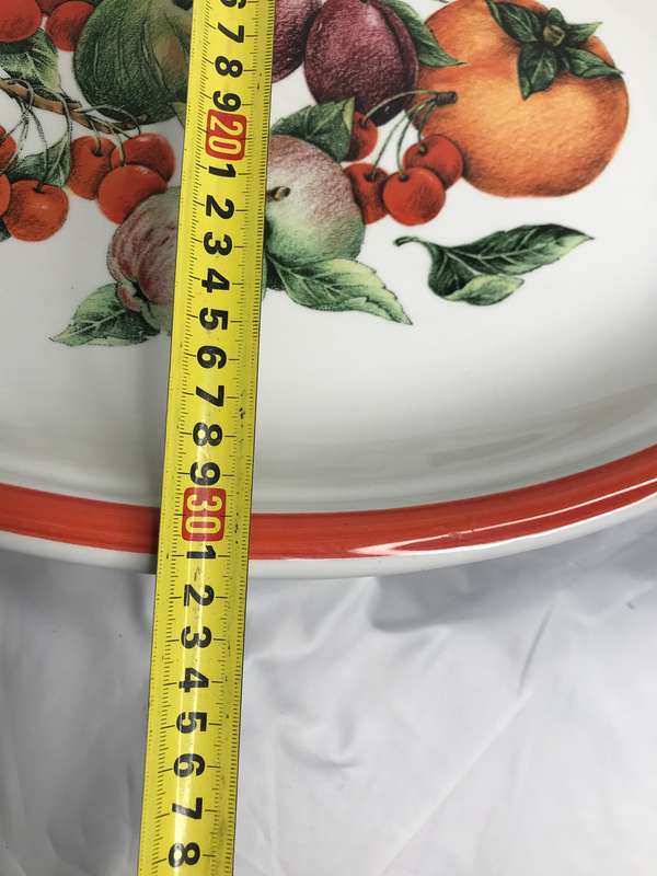 Serving Bowl Large Ceramic Fruit Painted inside ARM Made in Italy 46cm x 35cm