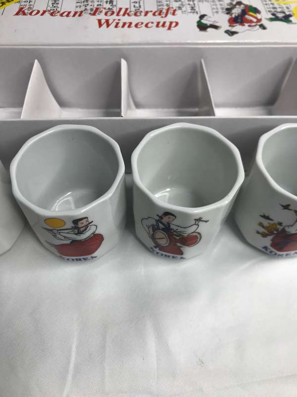 Shot Wine Cups Saki Korean Folkcraft Made in Korea Five