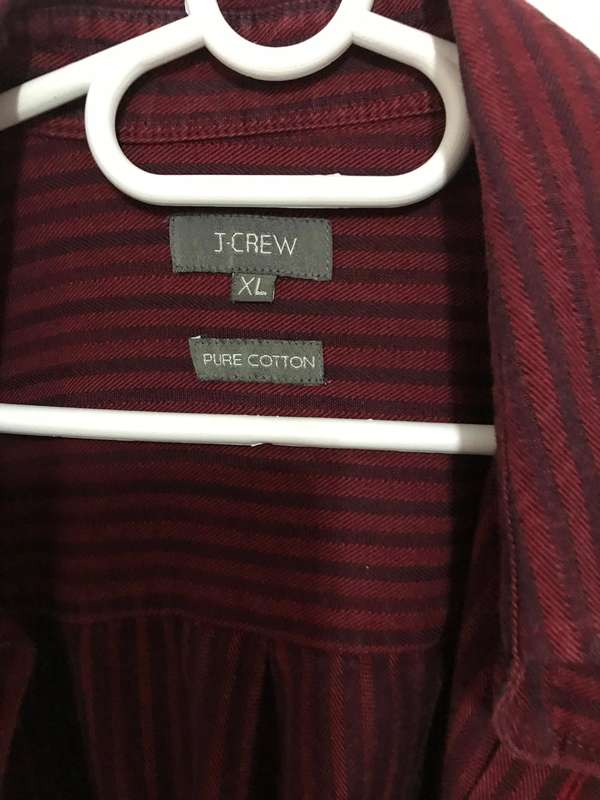 J-Crew XL Pure Cotton shirt long sleeve red stripe