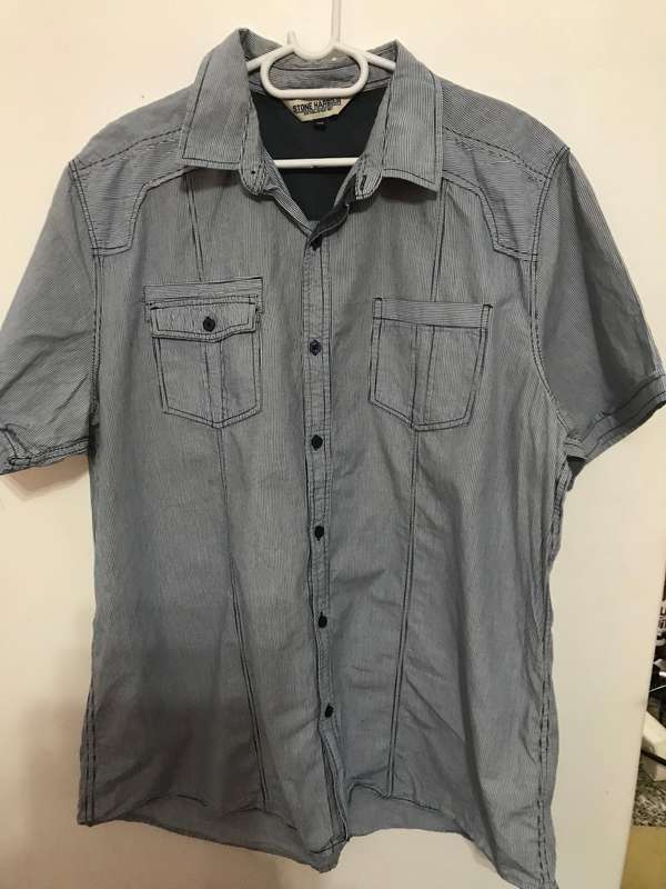 Stone Habour shirt 2 XL short sleeve blue stripe