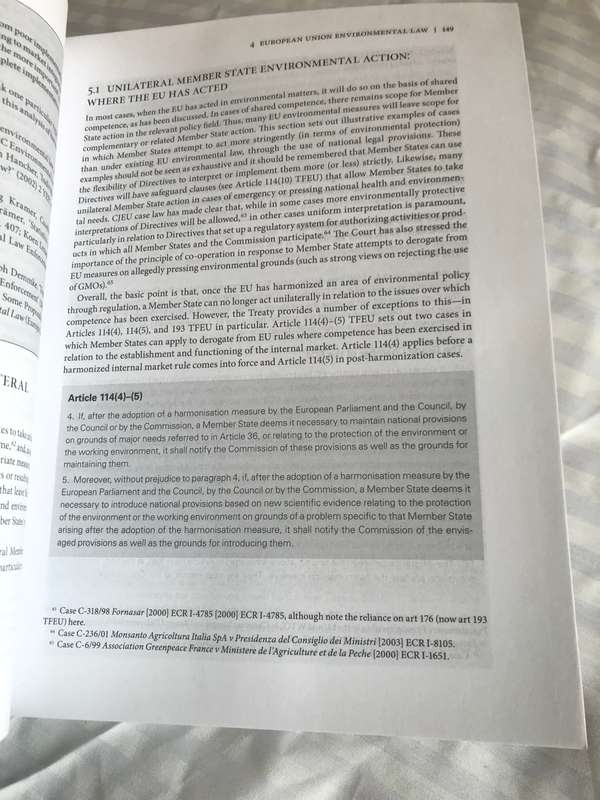 Environmental Law text ,cases and materials Elizabeth Fisher