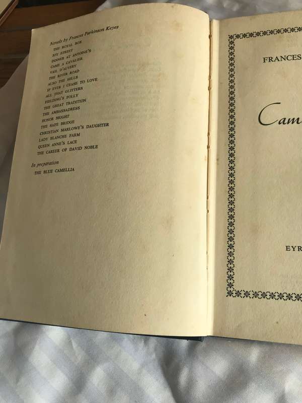 Came a Cavalier Francois Parkinson Keyes 1956. 319 pages hardcover