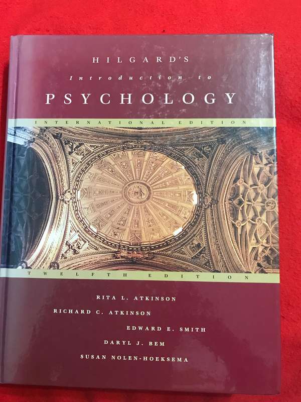 Introduction to Psychology by etc., Rita L. Atkinson 12edition International edition