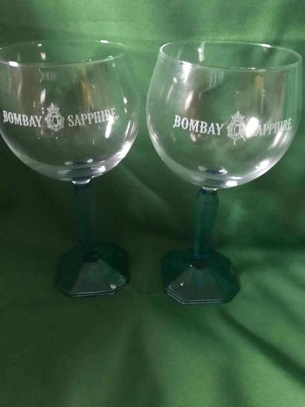 Bombay Sapphire, Balloon Glass with Square Foot, glass in limited edition x 2
