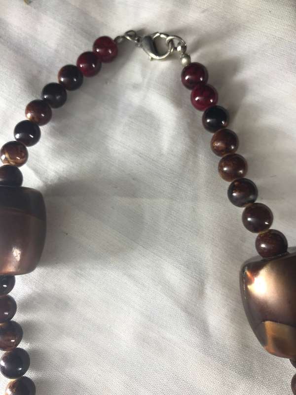 Chunky Pendant and beaded necklace