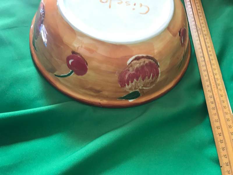Hand painted apples  and cherries  Salad Bowl
