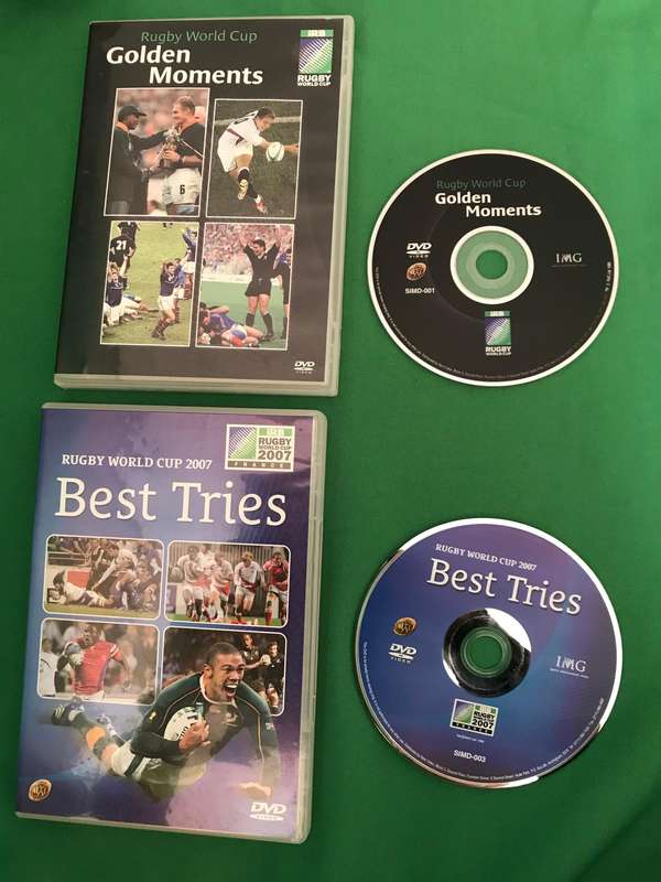 2 RUGBY WORLD CUP DVD's - Greatest Moments + Best Tries 2007