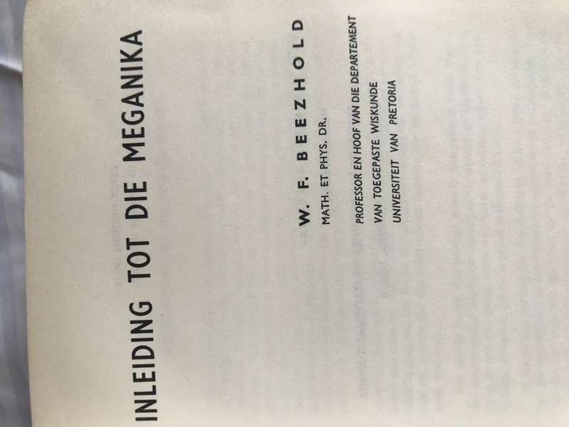 Inleiding tot die Meganika W.F.Beezhold