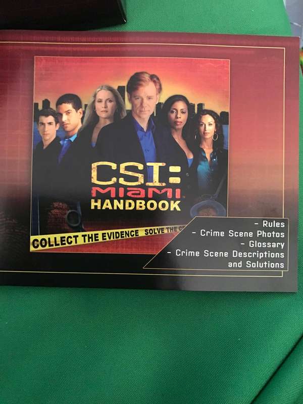 CSI Miami Crime Scene Investigation Board Game 8 Crimes To Solve cards SEALED and 3rd series DVD