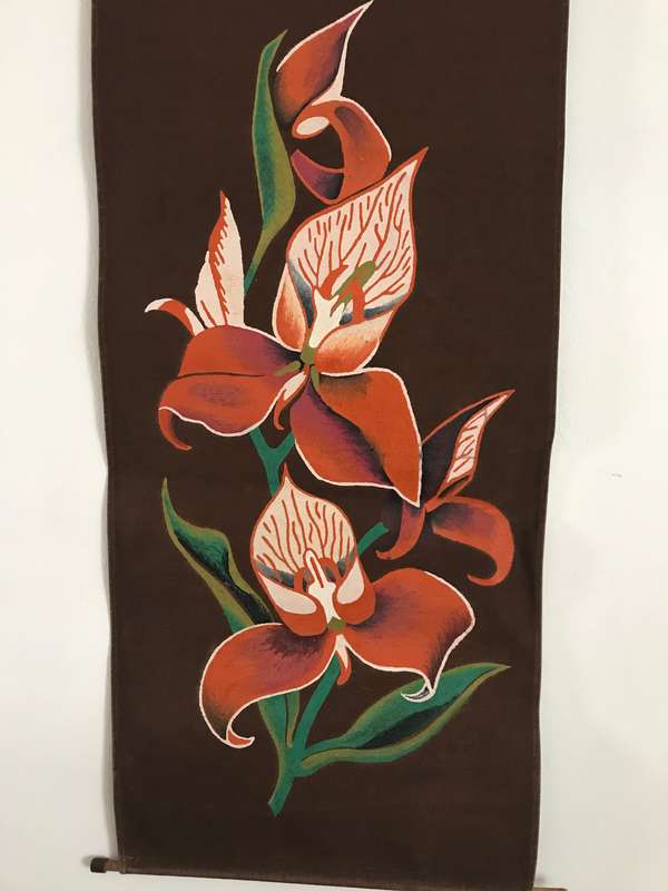 Fabric painted wall art 85cm height and 40cm wide