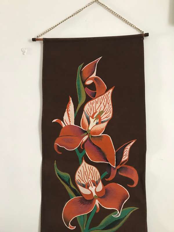 Fabric painted wall art 85cm height and 40cm wide
