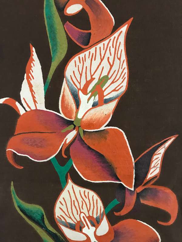 Fabric painted wall art 85cm height and 40cm wide