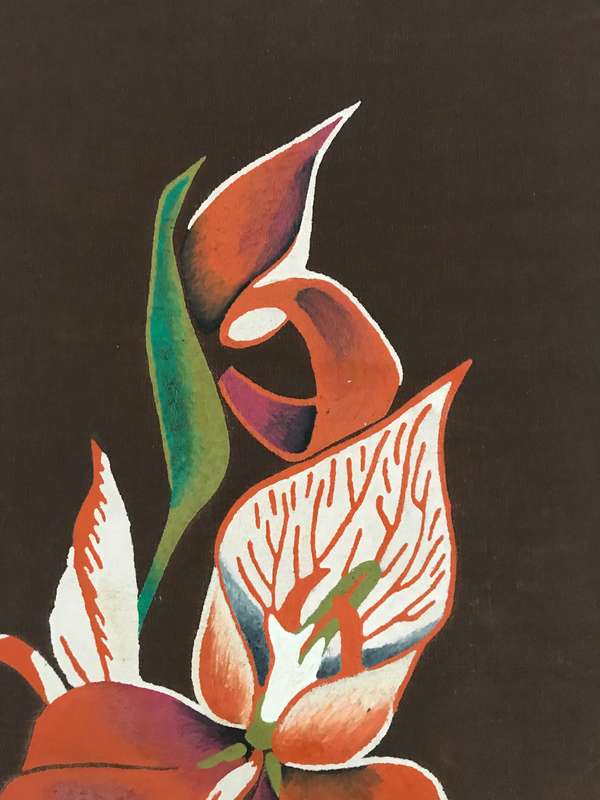 Fabric painted wall art 85cm height and 40cm wide