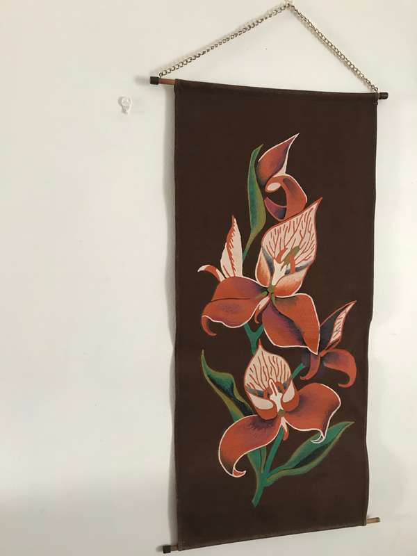 Fabric painted wall art 85cm height and 40cm wide