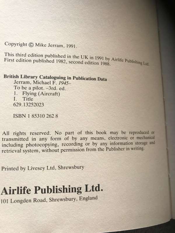 To be a Pilot 3rd edition Mike Jerram hardcover