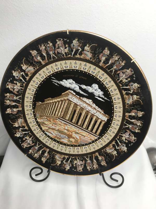 24k Gold Hand made in Greece - Parthenon Greece - Decor plate