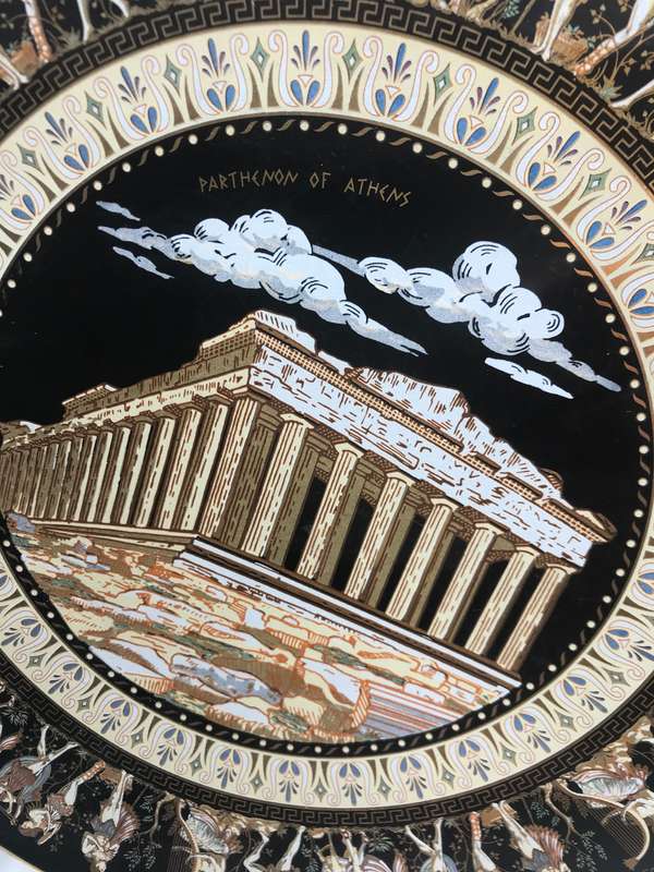 24k Gold Hand made in Greece - Parthenon Greece - Decor plate