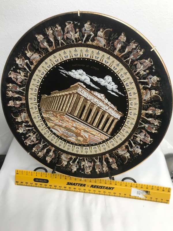 24k Gold Hand made in Greece - Parthenon Greece - Decor plate
