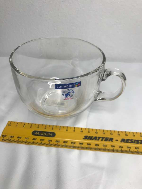 Jumbo Cereal Cup Yogurt Bowl Clear Glass Bowl or Mug
