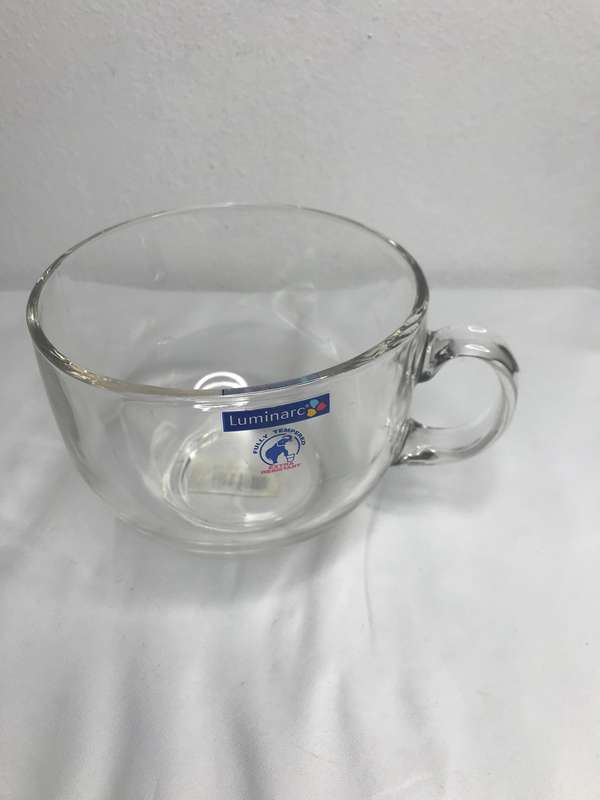 Jumbo Cereal Cup Yogurt Bowl Clear Glass Bowl or Mug