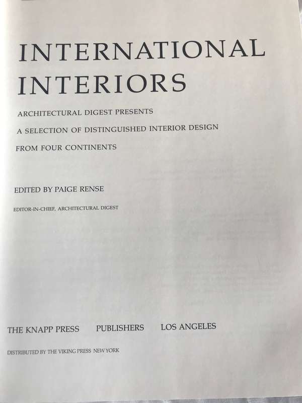 Architectural Digest International Interiors. hardcover
