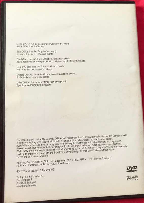 Porsche Boxster DVD D-70435 Stuttgart Rare Collectible
