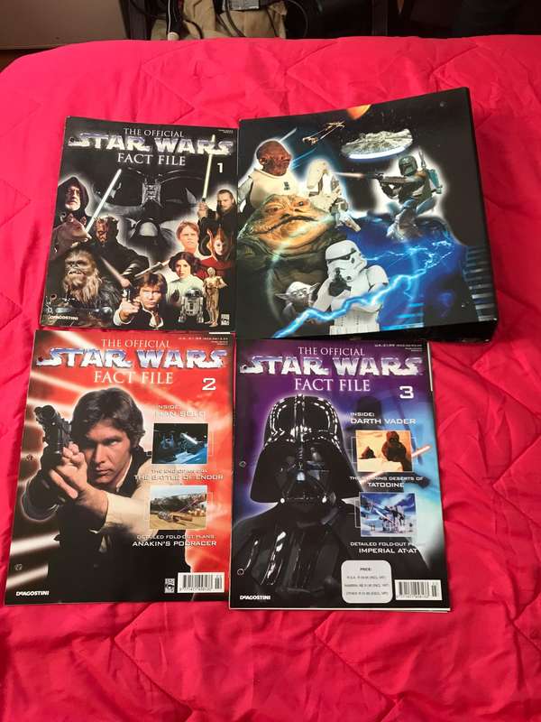 Star Wars Fact File 1,2&3 + Book Mission from Mount Yoda 1993 + Top Trumps 29 Cards + Clone Wars DVD